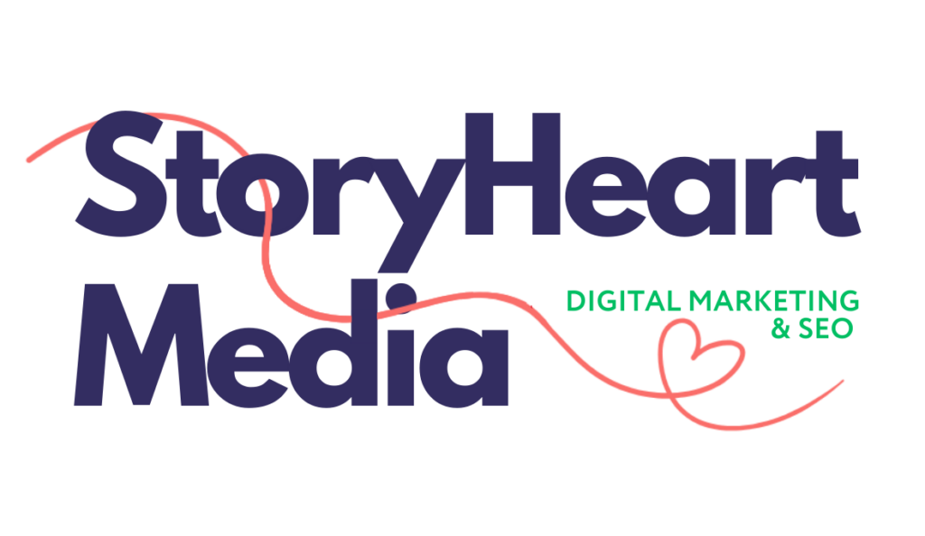 Storyheart Media logo indigo colorway